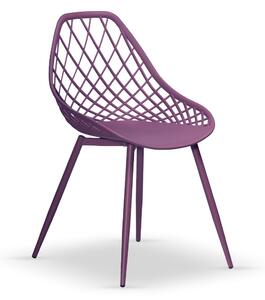 Stolička LUGO fialová - moderná, priesvitná, do kuchyne / záhrady / kaviarne