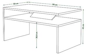PRIMA betón / čierny, konferenčný stolík