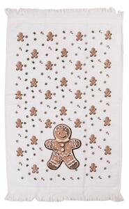 Biely froté kuchynský uterák s perníčkom Gingerbread Magic - 40*66 cm - Clayre & Eef
