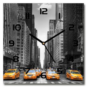 Sklenené hodiny štvorec Taxi New York