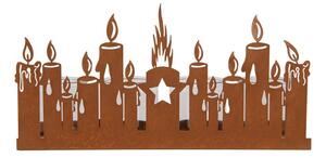 Rustikálny hrdzavý svietnik so sviečkami Candle Rust - 36*9*18 cm - Clayre & Eef