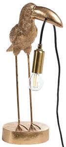 Stolná lampa zlatá polyresín zvierací motív tvar tukana moderný glamour štýl nočná lampa obývacia izba spálňa