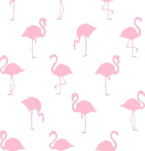 ESTAhome Tapeta Flamingos pink and white