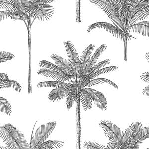 ESTAhome Tapeta Palm trees black and white