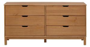 Nízka komoda z borovicového dreva v prírodnej farbe 150x75 cm Post – Støraa