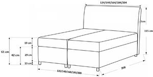 Elegantná posteľ FLOKI - 160x200, biela + topper ZDARMA