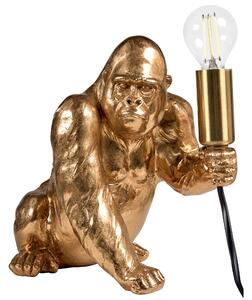 Stolná lampa zlatá polyresín zvierací motív tvar gorily moderný glamour štýl nočná lampa obývacia izba spálňa