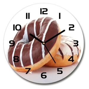 Sklenené hodiny okrúhle Zákusky s čokoládou