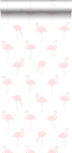 ESTAhome Tapeta Flamingos light pink and white