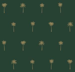 ESTAhome Tapeta Palm trees green and gold