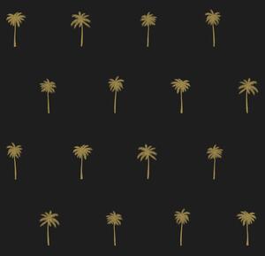 ESTAhome Tapeta Palm trees black and gold