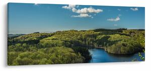 Obraz - Jazero v lesoch (120x50 cm)
