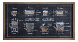 Čierna nástenná ceduľa s dreveným rámom Coffee – 40*30 cm - Chic Antique