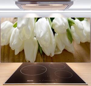 Panel do kuchyne Biele tulipány pl-pksh-140x70-f-104686883
