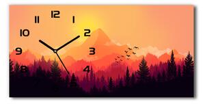 Vodorovné Sklenené hodiny na stenu tiché Horské panorama