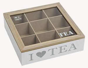 Drevená krabička na čaj I LOVE TEA