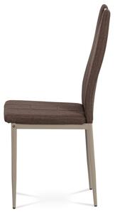 Moderná jedálenská stolička s jednoduchým dizajnom v hnedej farbe (a-393 hnedá)