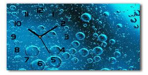 Vodorovné Sklenené hodiny na stenu tiché Bubliny pod vodou