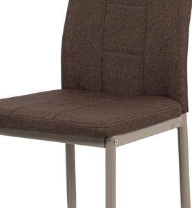 Moderná jedálenská stolička s jednoduchým dizajnom v hnedej farbe (a-393 hnedá)