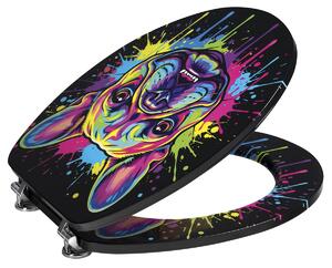 Aqualine Funny, WC sedátko s motivom pes, čierna, HY-S368