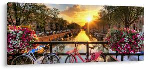 Obraz - Východ slnka v Amsterdame (120x50 cm)