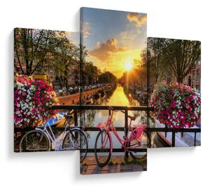 Obraz - Východ slnka v Amsterdame (90x60 cm)