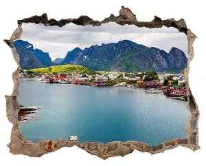 Díra 3D ve zdi nálepka Lofoten v nórsku nd-k-151856257