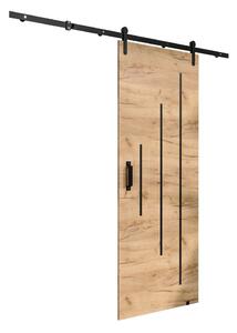 Posuvné dvere s kovaním LEONTINA 4 - 90 cm, dub craft