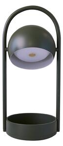 FRANDSEN stolová LED lampa Ball Portable, olivovo zelená, oceľ, Zelená, Obývacia izba / jedáleň, kov, Dizajn, Stojacie svietidlo