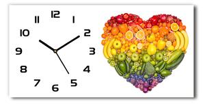 Vodorovné Sklenené hodiny na stenu tiché Zelenina srdce
