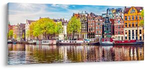Obraz - Tancujúce domy, Amsterdam (120x50 cm)