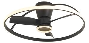 Stropný ventilátor čierny vrátane LED s diaľkovým ovládaním - Steer