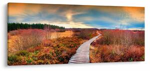 Obraz - Jesenná cesta krajinou (120x50 cm)