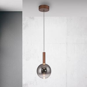 Paul Neuhaus LED závesné svietidlo Bowl, Ø 20 cm, hnedá/sivá, Hnedá / hrdzavá, Obývacia izba / jedáleň, Sklo, Moderný, Závesné svietidlo
