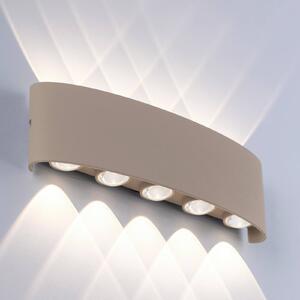 Paul Neuhaus LED vonkajšie nástenné svietidlo Carlo, 27 cm, piesková farba, Krémová / jantárovo žltá, Hliník, Moderný