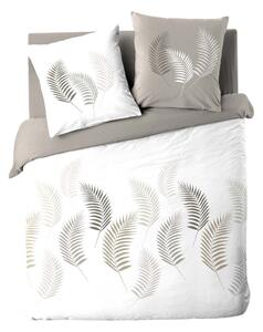 Biele/taupe bavlnené obliečky na dvojlôžko/predĺžené 240x220 cm Goyave – douceur d'intérieur