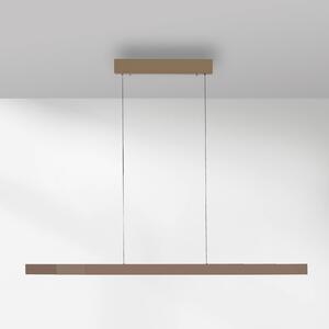 Paul Neuhaus LED závesné svietidlo Adriana Square, bronzová, hore/dole, Hnedá / staromosadz, Obývacia izba / jedáleň, Hliník, Moderný, Závesné svietidlo