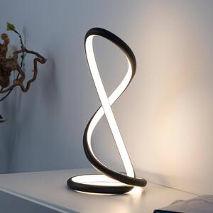 Paul Neuhaus stolová LED lampa Twist, čierna, výška 42 cm, Čierna, Spálňa, Hliník, Moderný