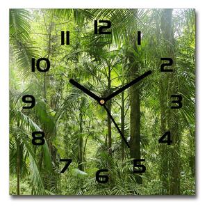 Sklenené hodiny štvorec Tropický les