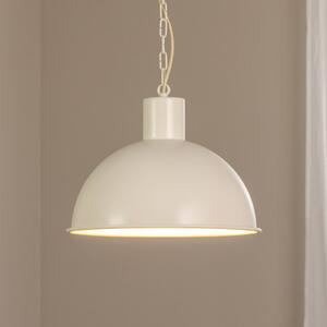 Závesné svietidlo Emoti, béžové, 1-pl., Ø 38 cm, Krémová / jantárovo žltá, Obývacia izba / jedáleň, kov, Industriálny dizajn, Závesné svietidlo
