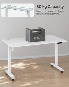 SONGMICS Drevený písací stôl nastaviteľný - biela - 86-130x71, 5-117x60 cm