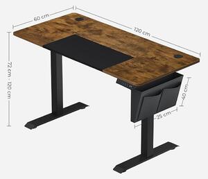 SONGMICS Drevený písací stôl výškovo nastaviteľný Industry - 120x72-120x60 cm