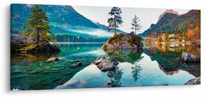 Obraz - Jazero Hintersee, Bavorské Alpy, Rakúsko (120x50 cm)
