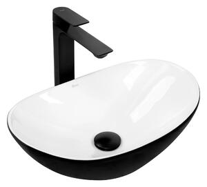 Rea - Umývadlo na dosku Royal Mini - čierna / biela - 48x30,5 cm