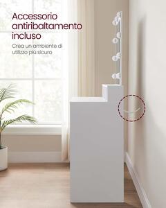 VASAGLE Toaletný stolík - biela - 100x145x40 cm