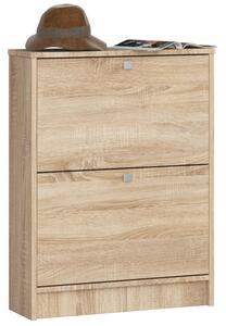 2 krídlový botník 60 cm, dub sonoma