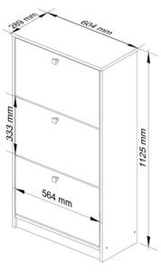 3 krídlový botník 60 cm, dub sonoma