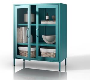 Vitrína GINA, 800 x 1015 x 400 mm, Modern: morská farba