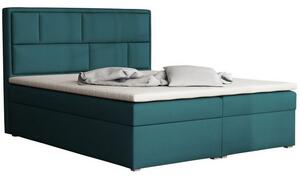 Boxspringová manželská posteľ s úložným priestorom 180x200 IVENDORF 1 - modrá + topper ZDARMA