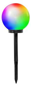 LED RGB solárna lampa SPHERE, LED 1,2 V, IP44, 200 mAh, priemer 20 cm